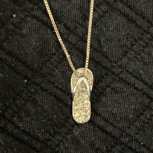 Gold Flip Flop Pendant Necklace